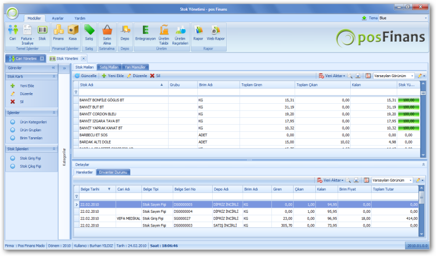 Restoranda Dijital Dönüşüm — Stok ve Sipariş Yönetimi Ekranı